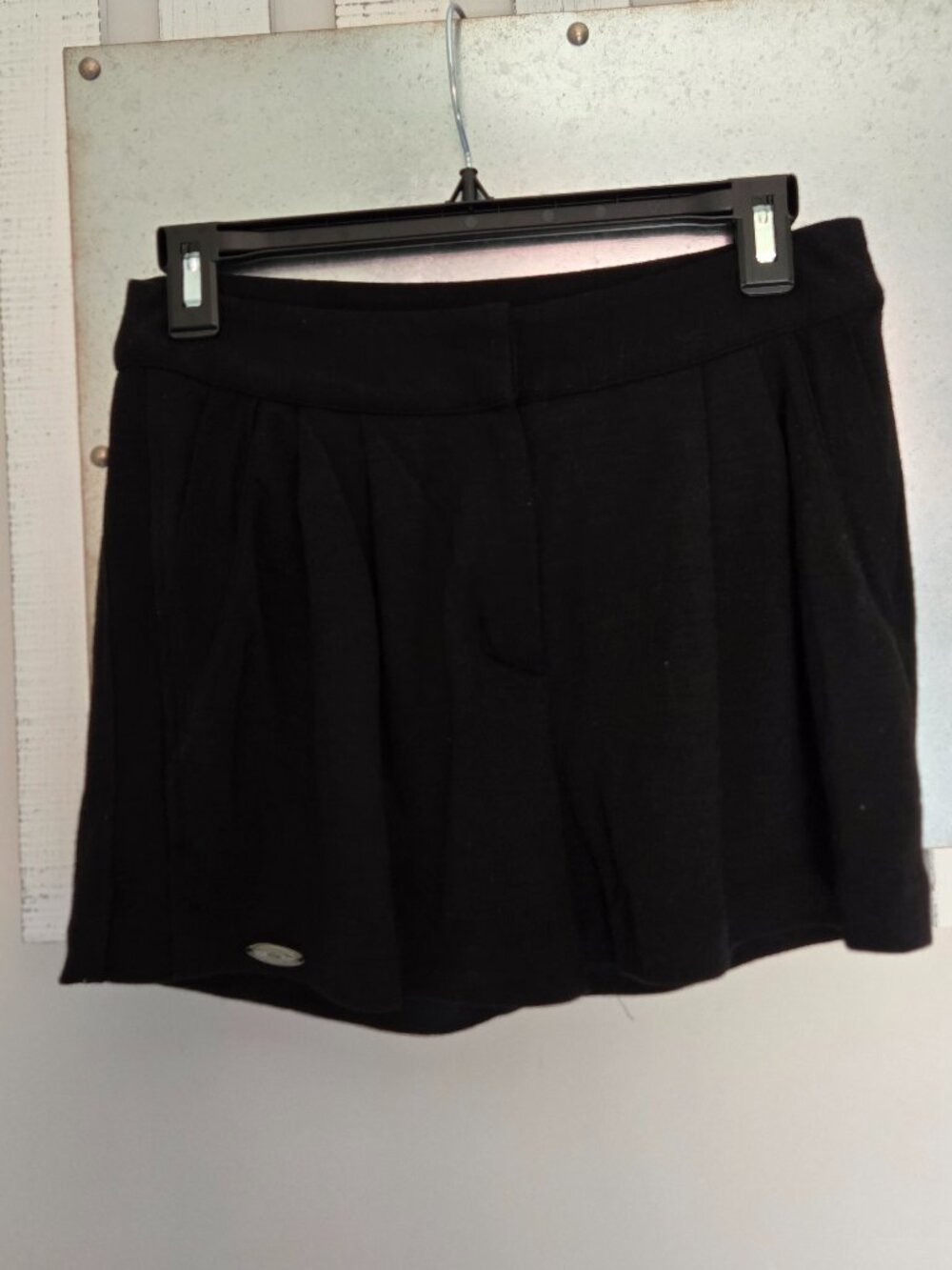 Lacoste + Malandrino Black 100% Wool Pleated Shorts Size S